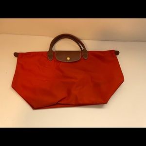 Longchamp Le Pilage Medium Shoulder Bag Orange